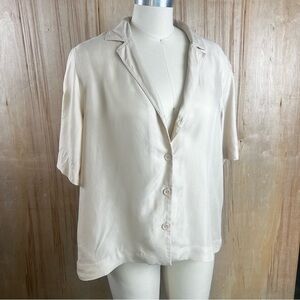 & Other Stories Creamy Tan Button Blouse